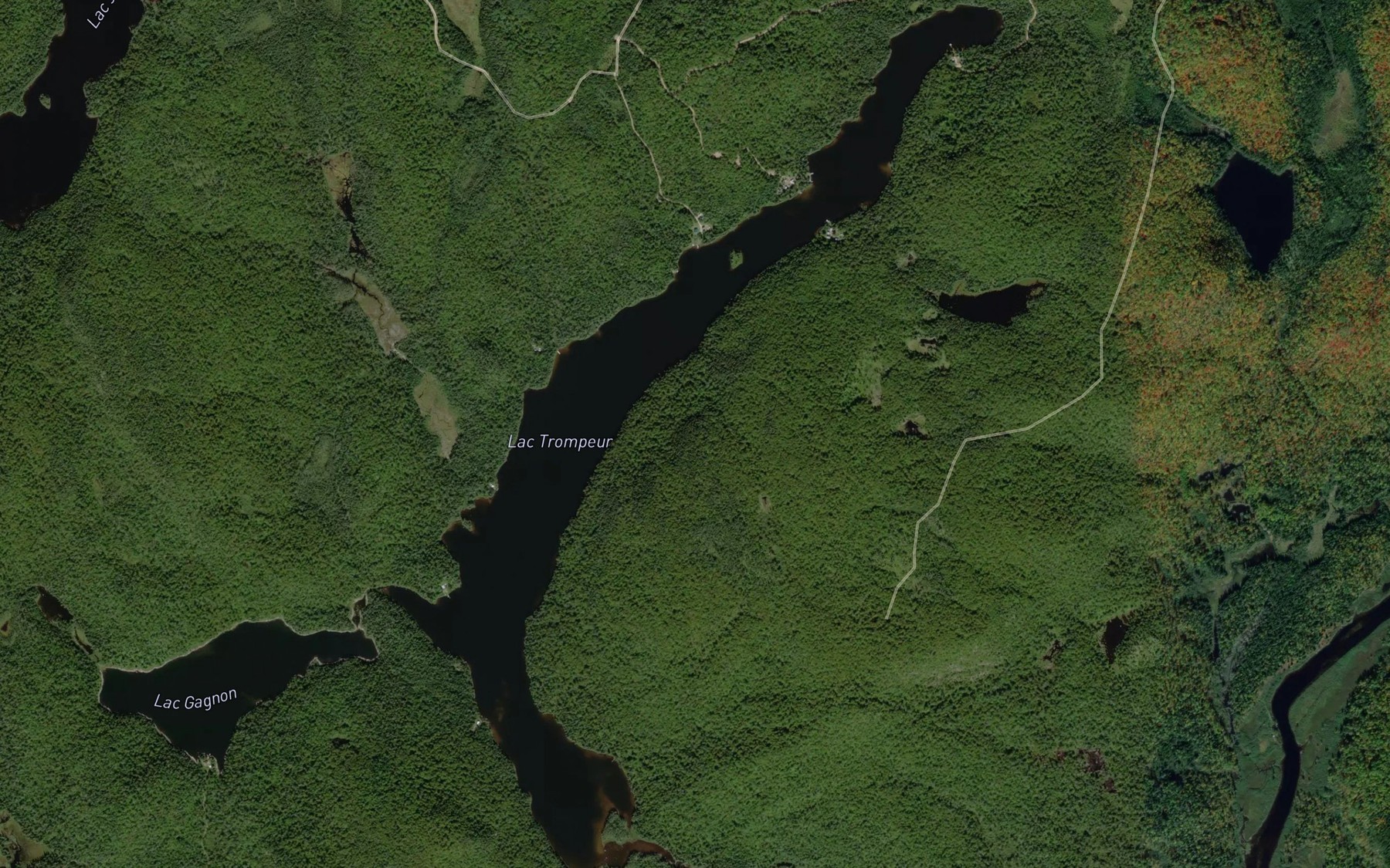 Satellite map of the Lac Trompeur