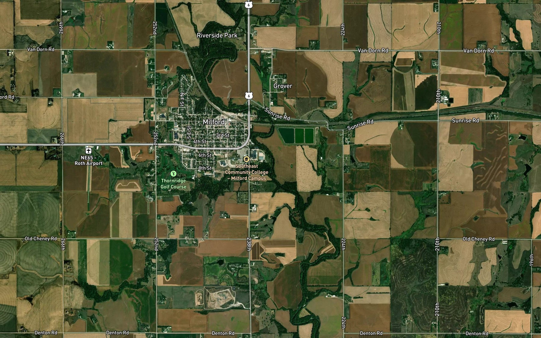 Satellite map of the Coon Creek