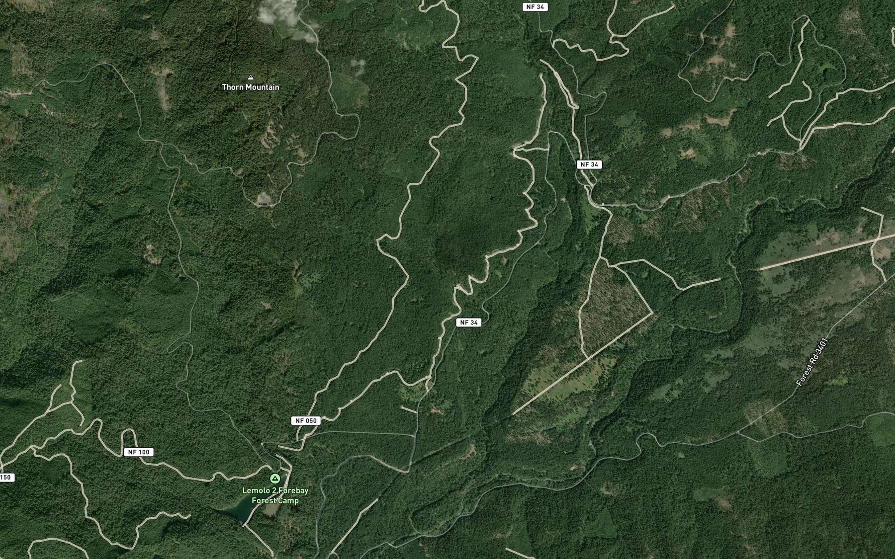 Satellite map of the Thorn Creek