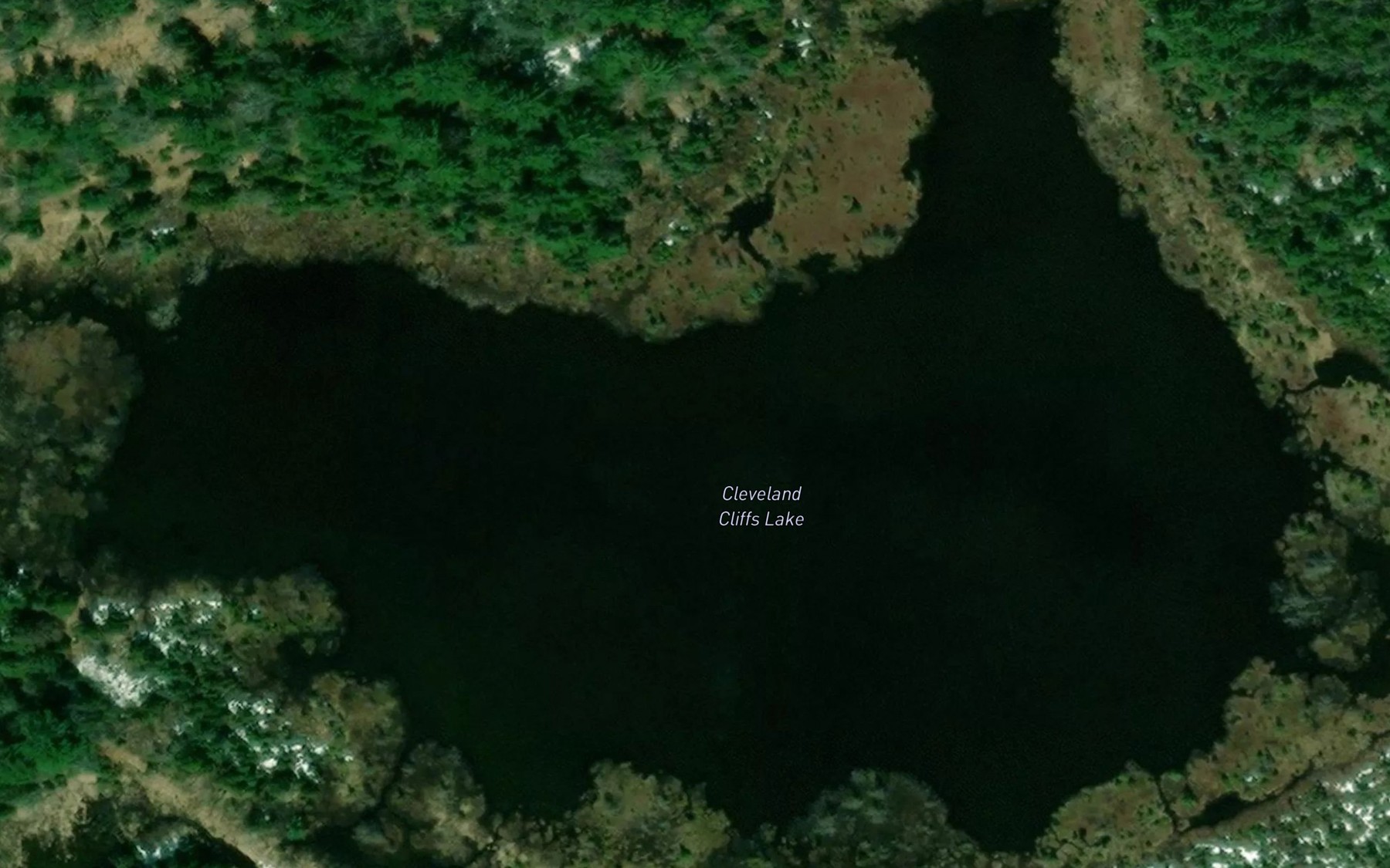 Satellite map of the Cleveland Cliffs Lake