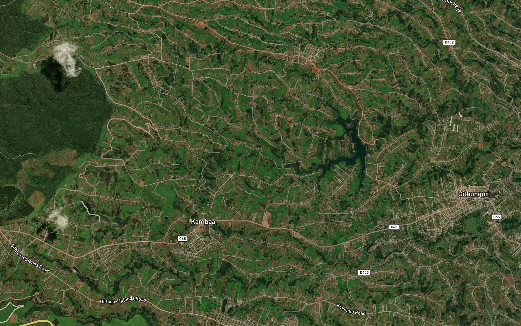 Satellite map of the Gachoba