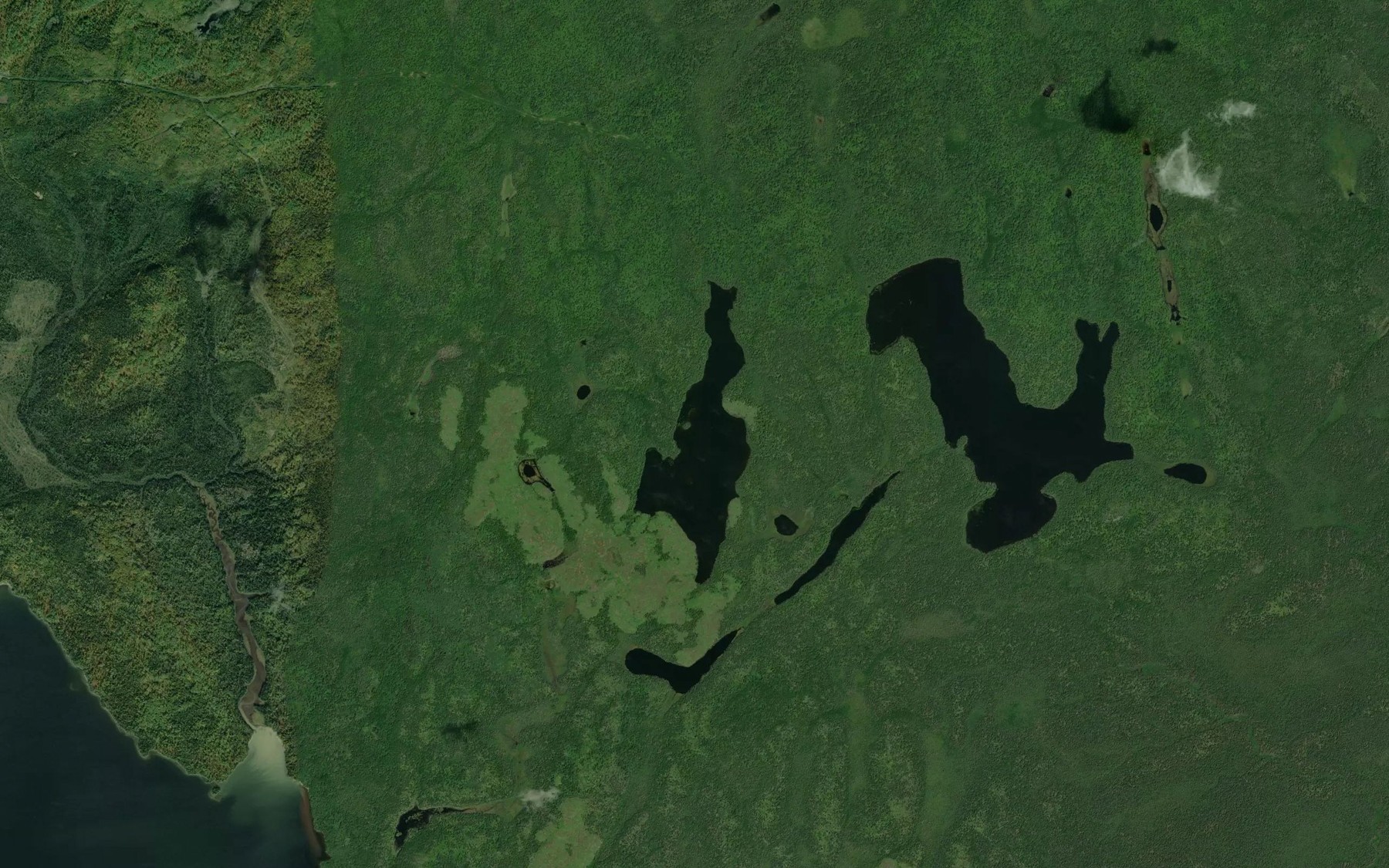 Satellite map of the Hunt Lake