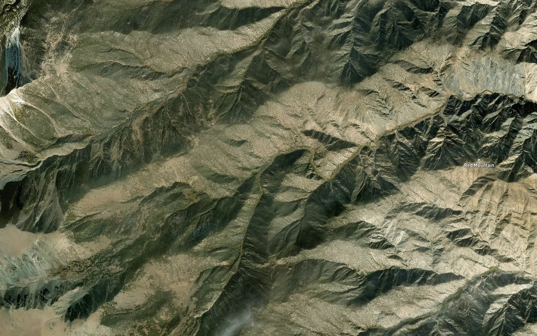 Satellite map of the North Fork McAfee Creek