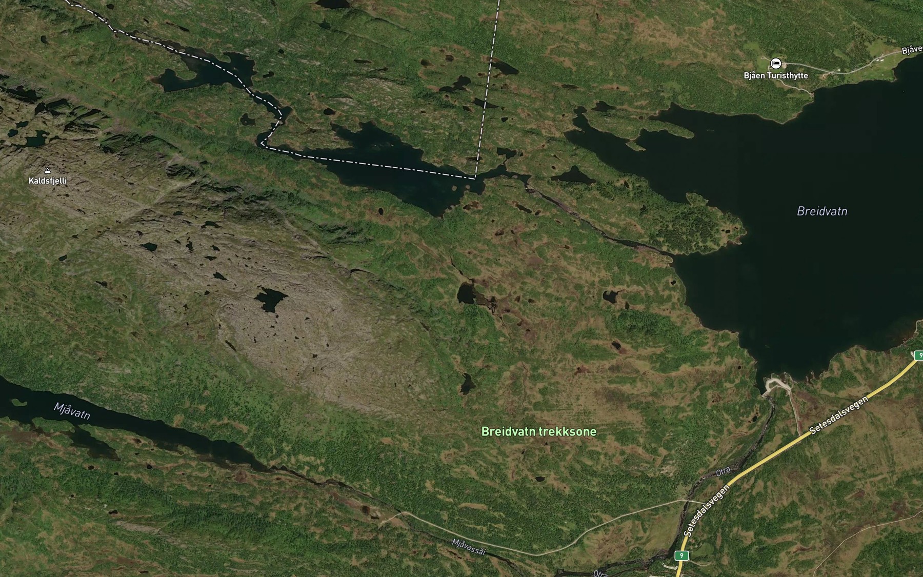 Satellite map of the Tenntjonn
