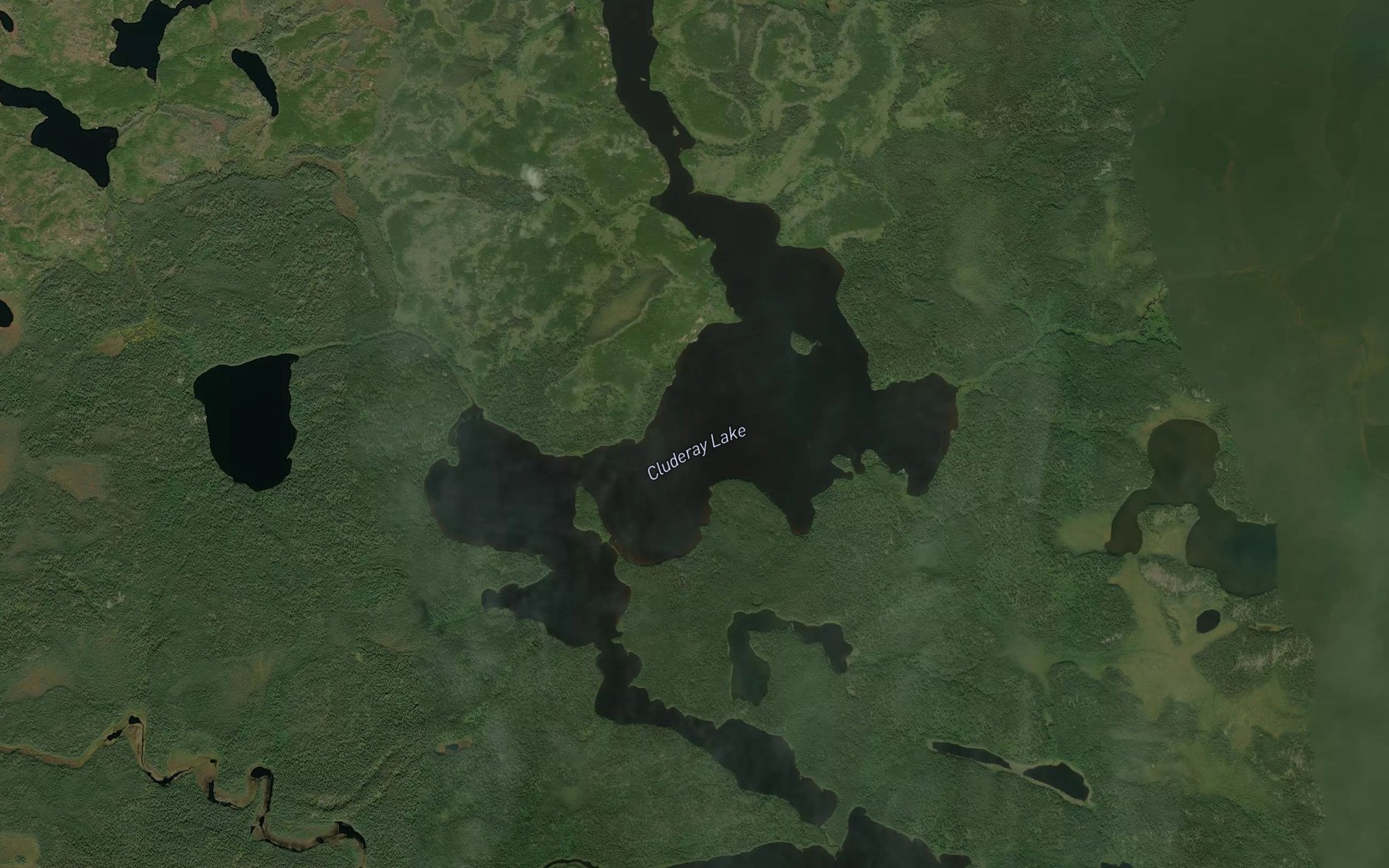 Satellite map of the Cluderay Lake