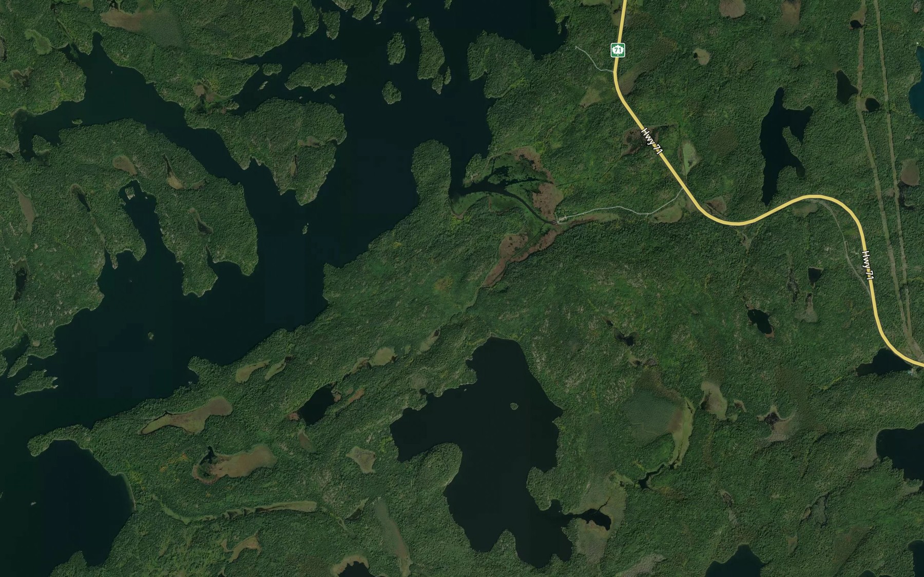 Satellite map of the Atikaminike Bay