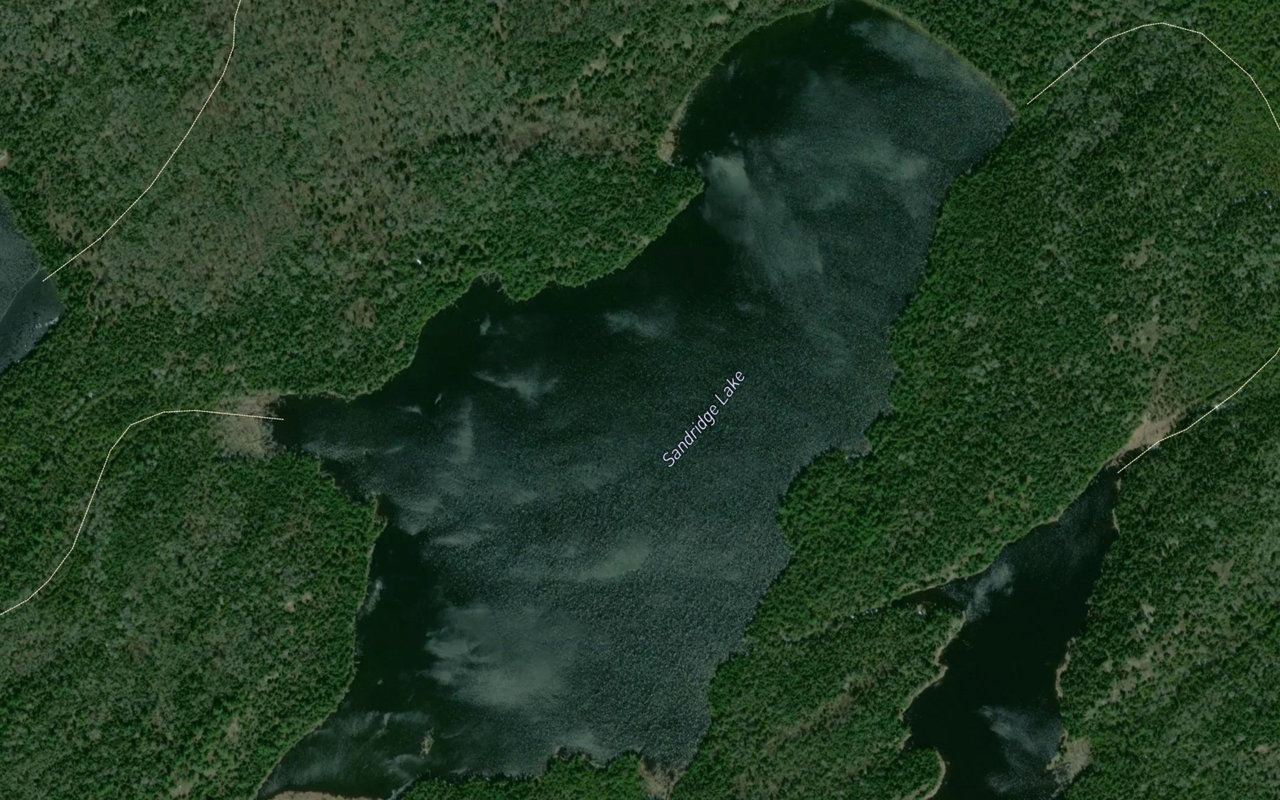 Satellite map of the Sandridge Lake