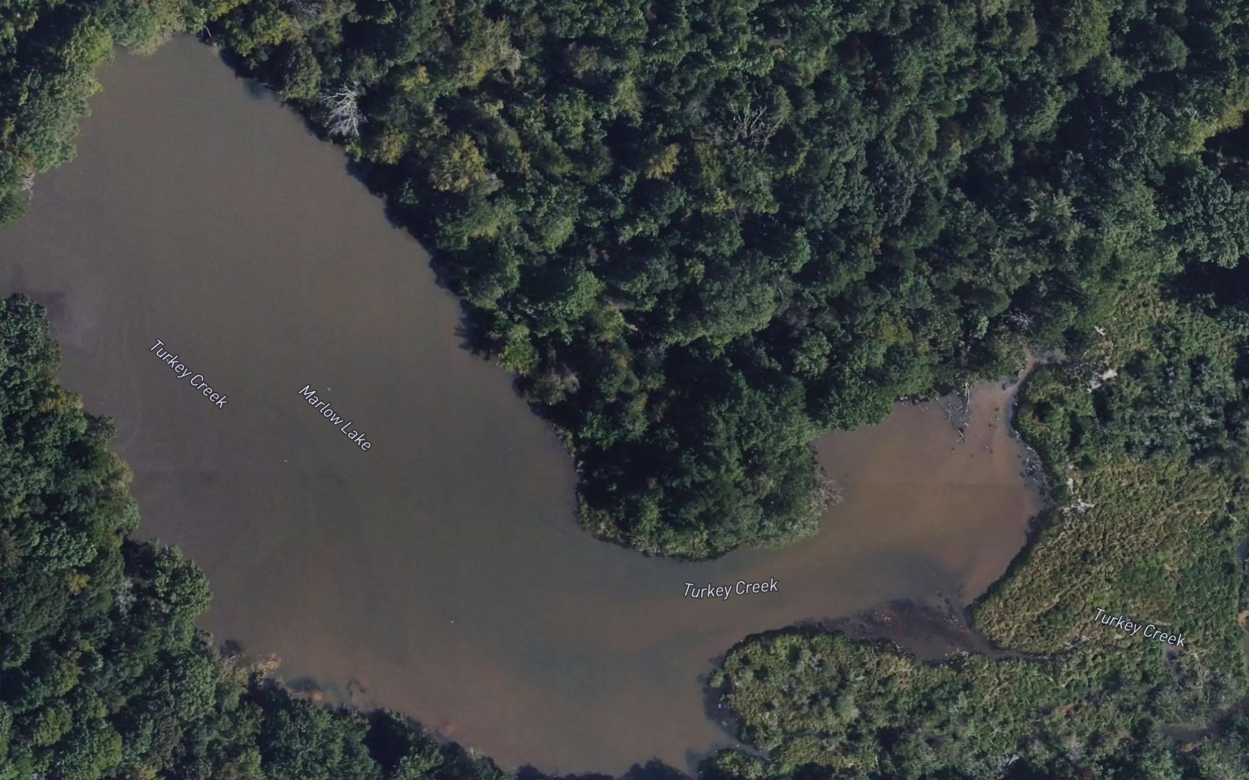 Satellite map of the Marlow Lake
