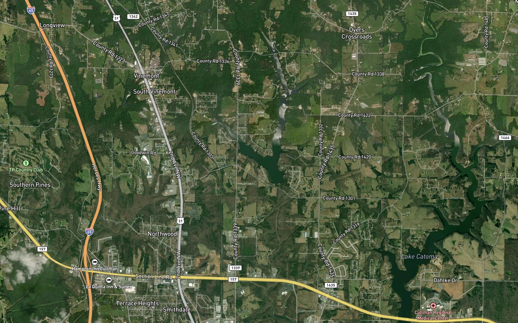 Satellite map of the George Lake