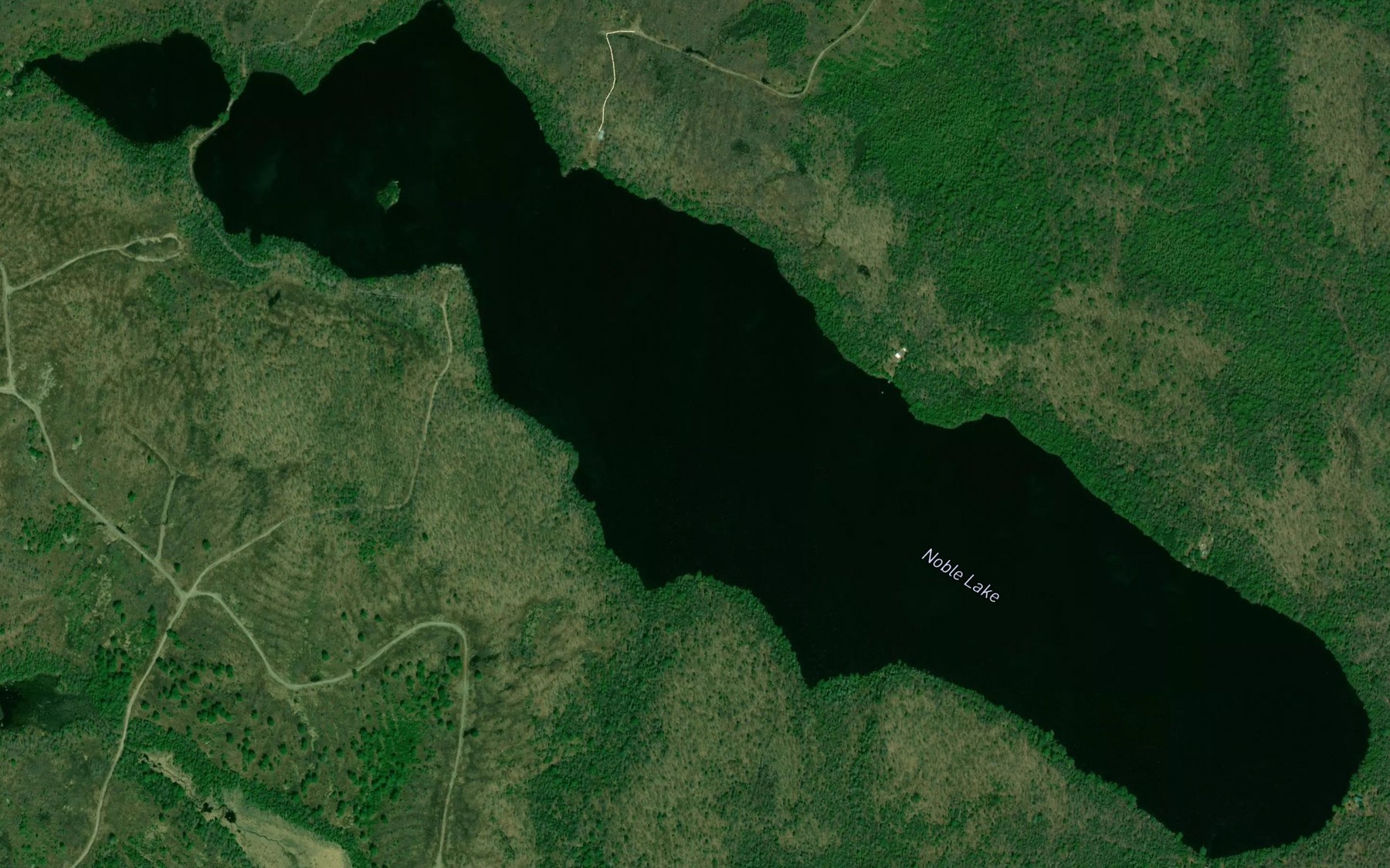 Satellite map of the Noble Lake