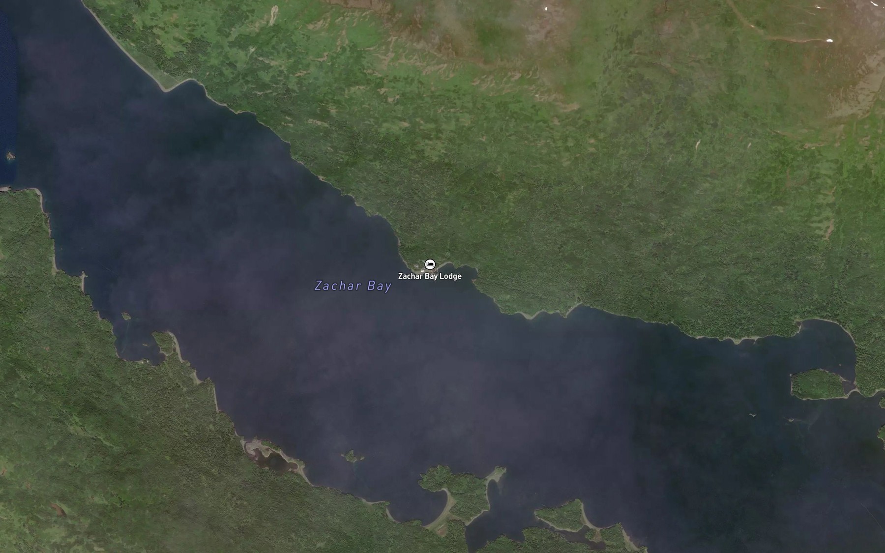 Satellite map of the Zachar Bay Seaplane Base