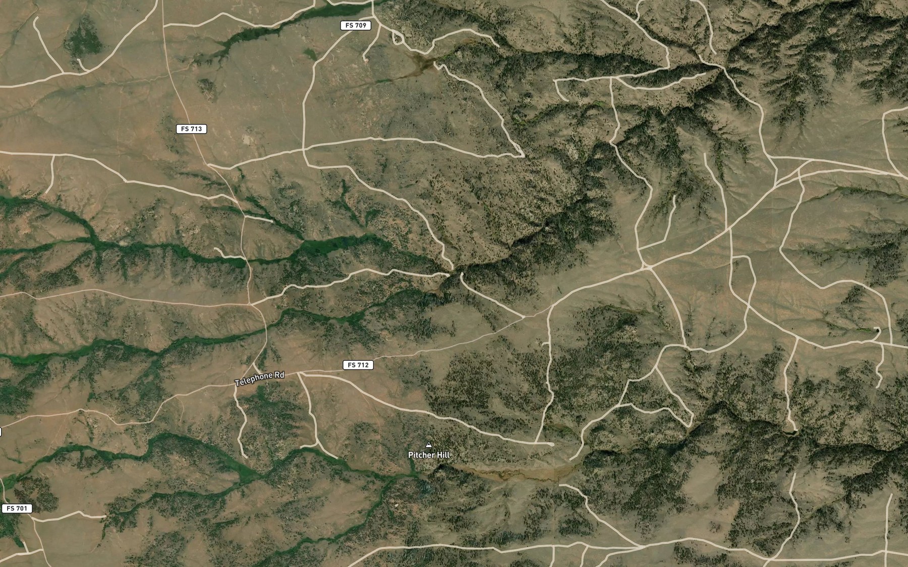 Satellite map of the North Branch Middle Lodgepole Creek