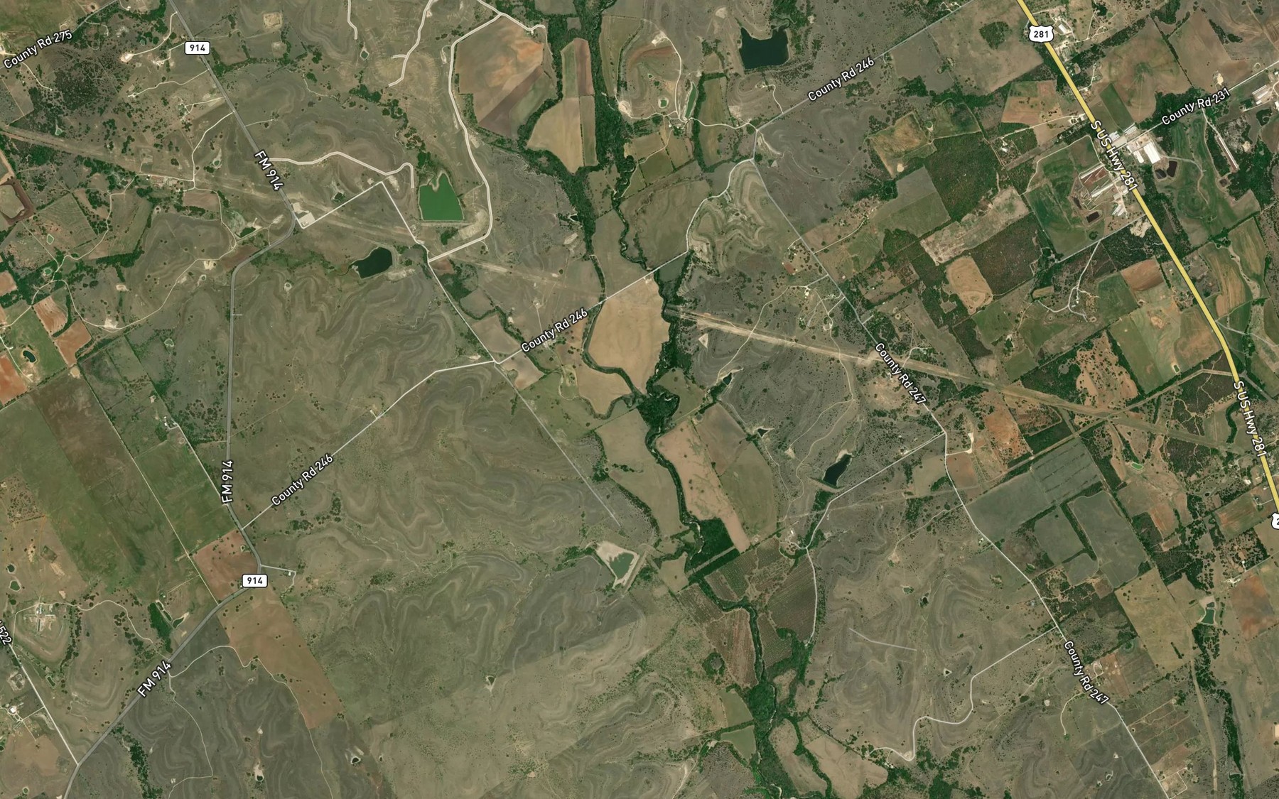 Satellite map of the Live Oak Creek