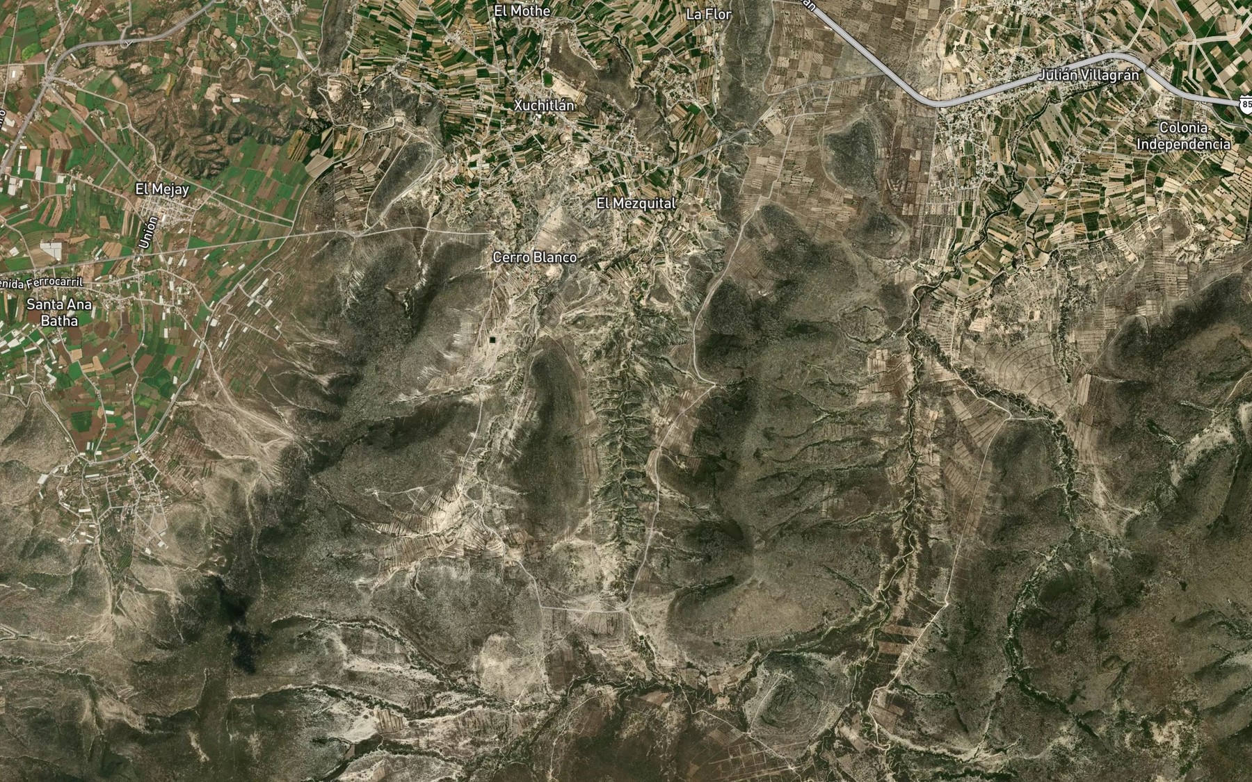 Satellite map of the Barranca Moztho