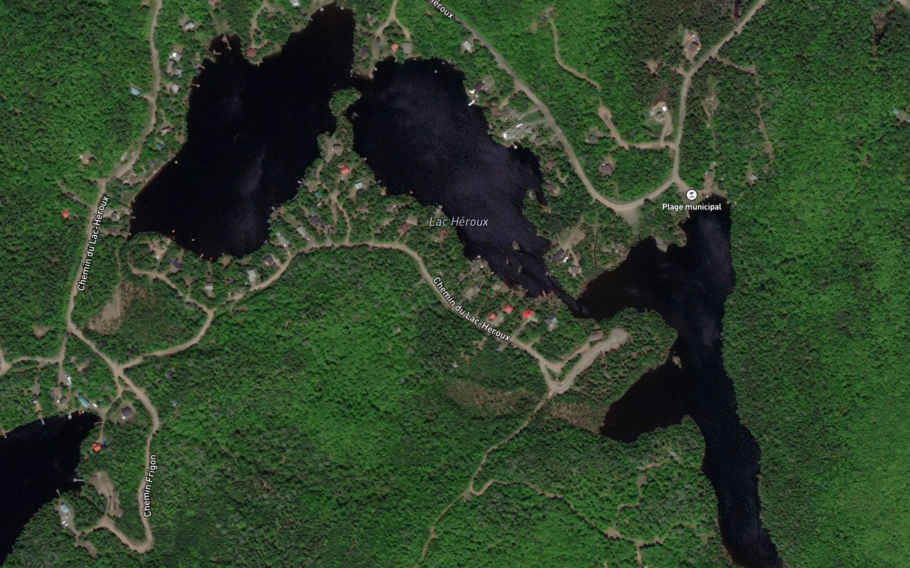 Satellite map of the Lac Heroux