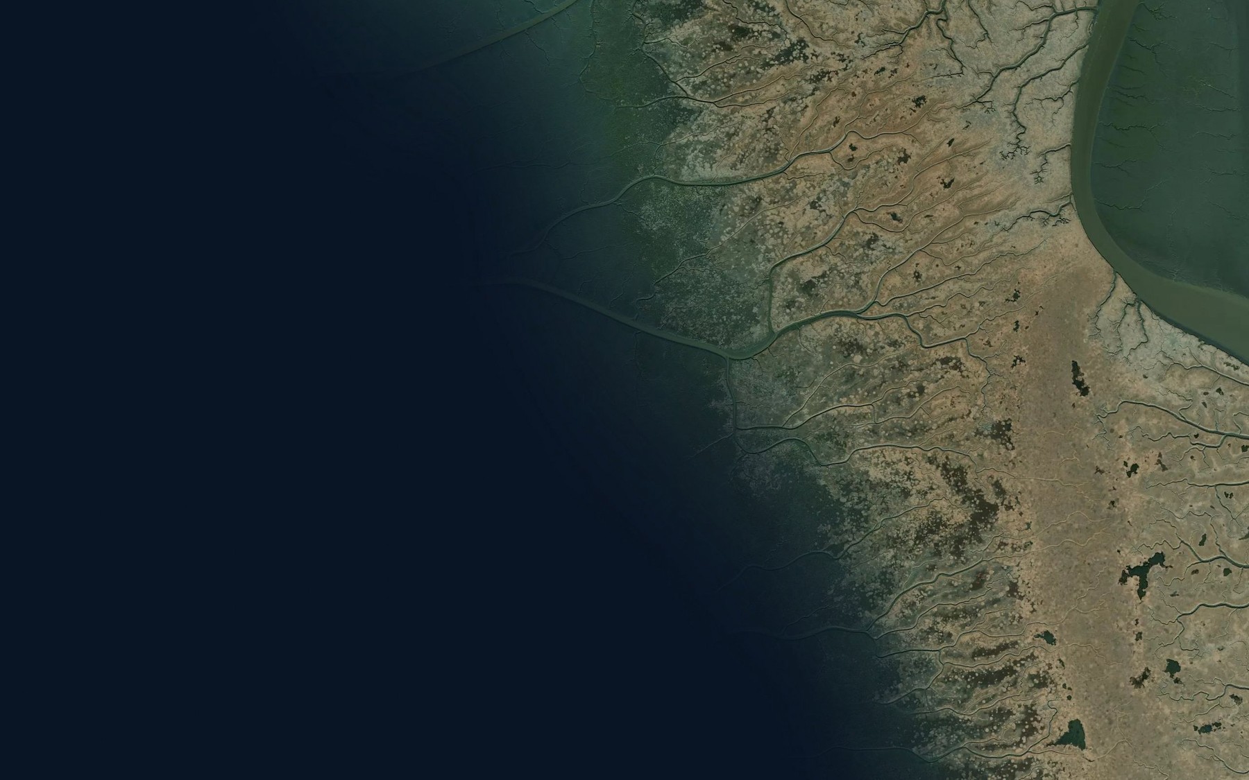 Satellite map of the Eek River