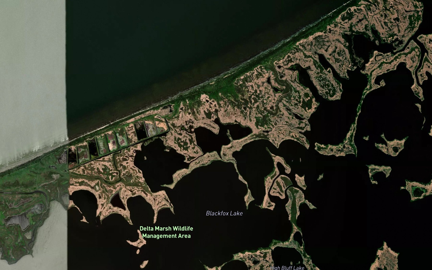 Satellite map of the Twin Lakes