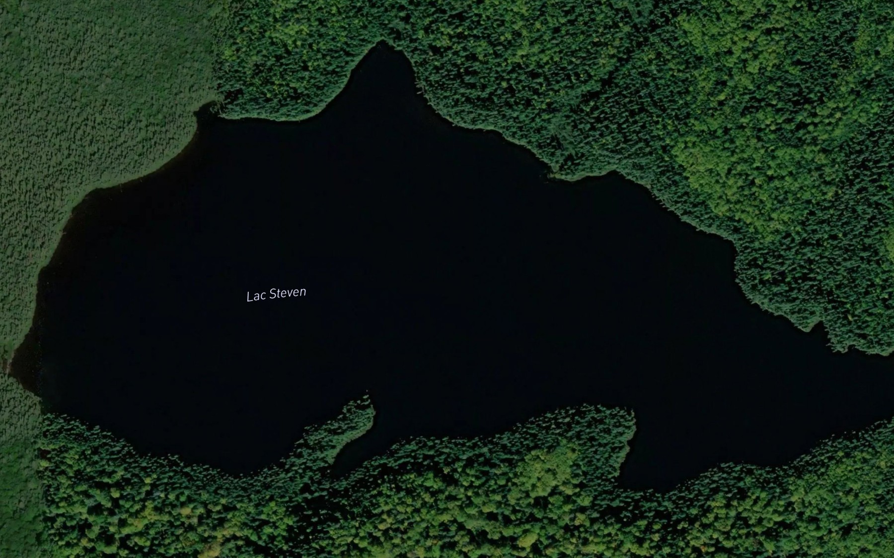 Satellite map of the Lac Steven