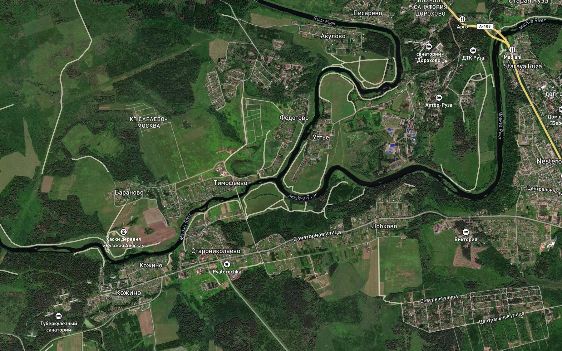 Satellite map of the Ruza