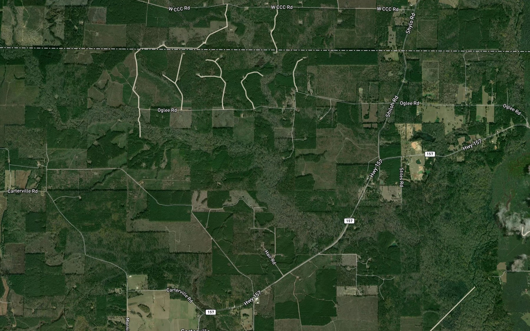Satellite map of the Dooley Creek