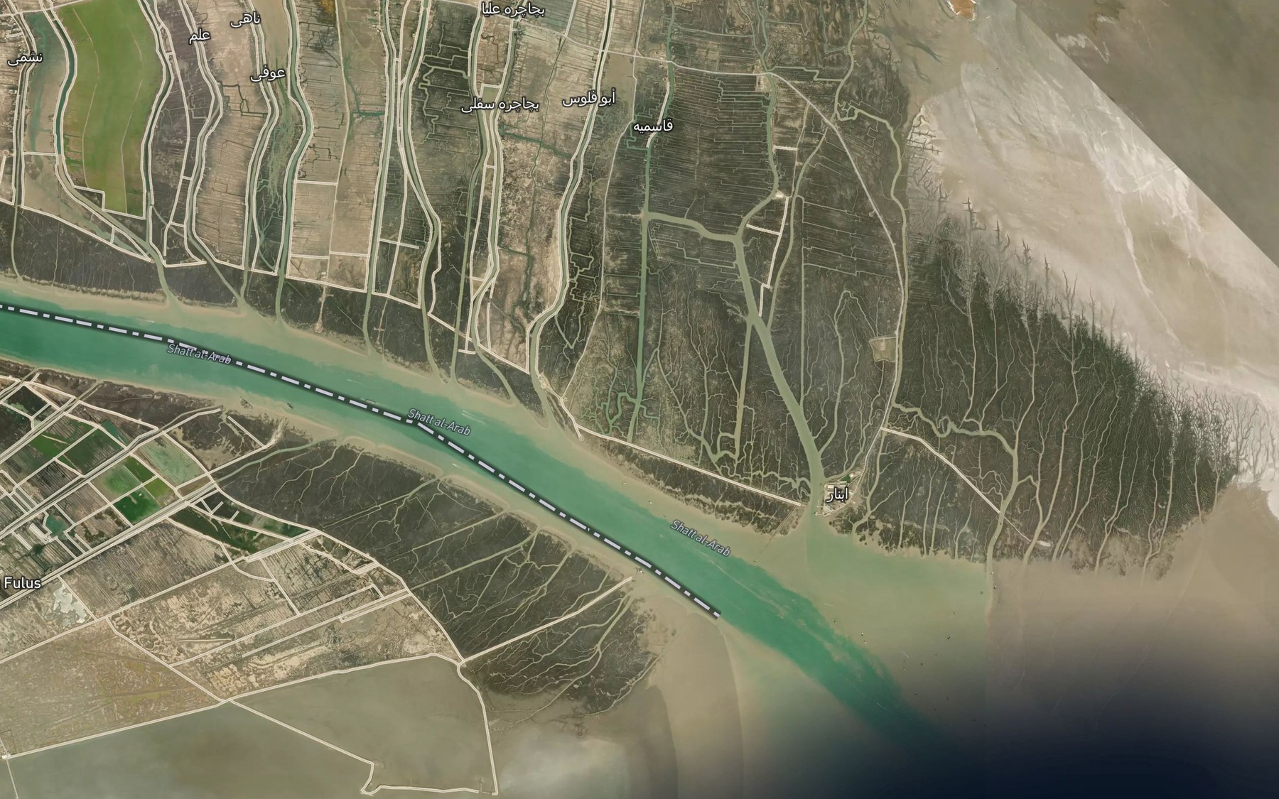 Satellite map of the Nahr-e Qasemiyeh