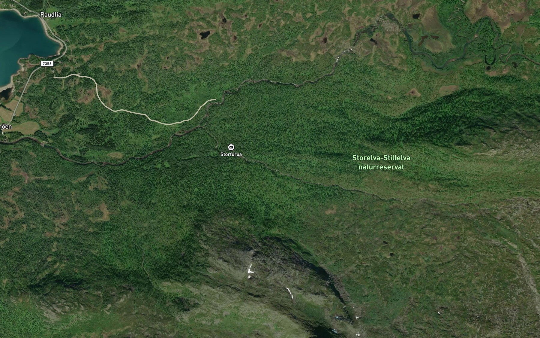 Satellite map of the Tverrbekken,austre