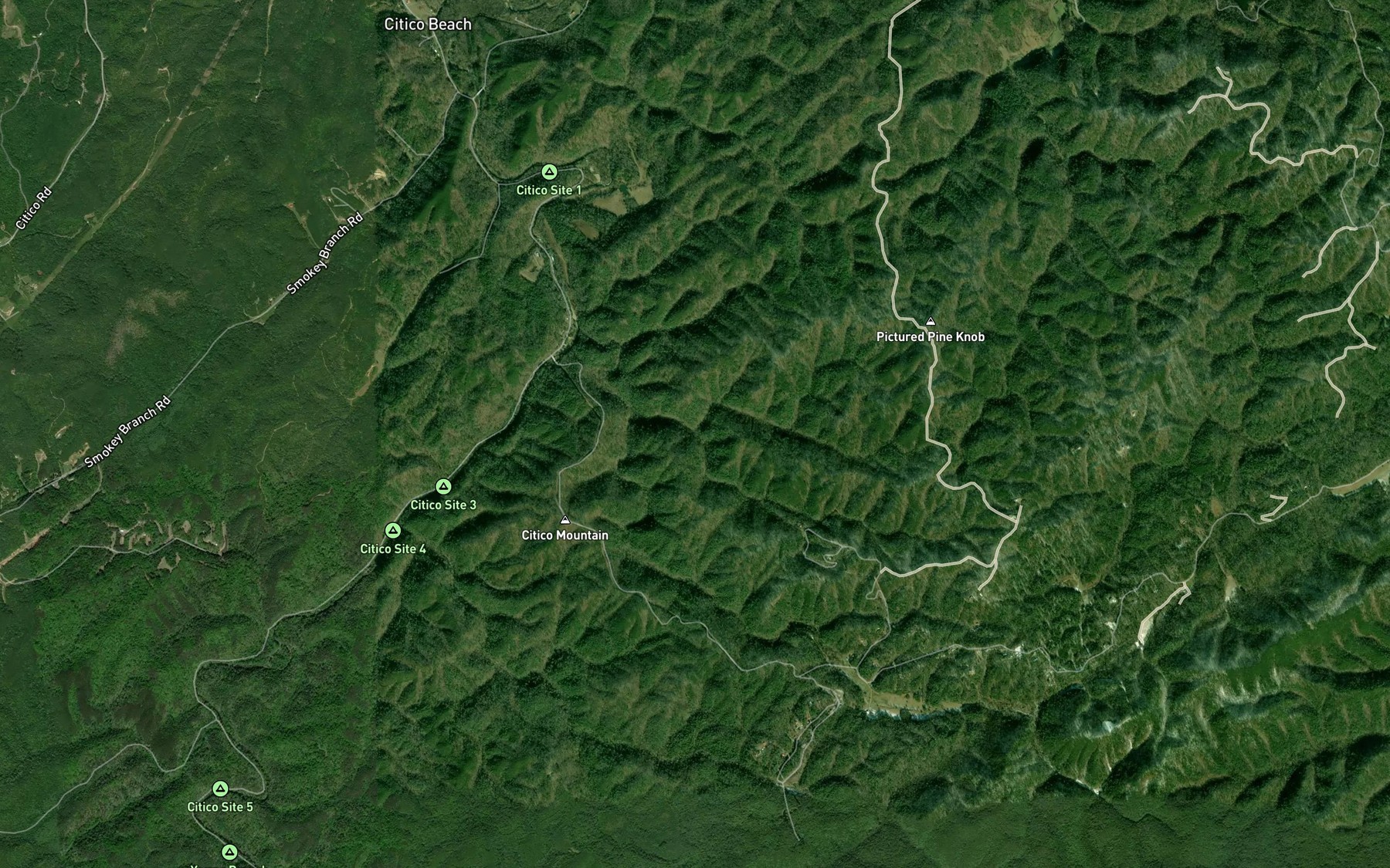 Satellite map of the Cooper Branch