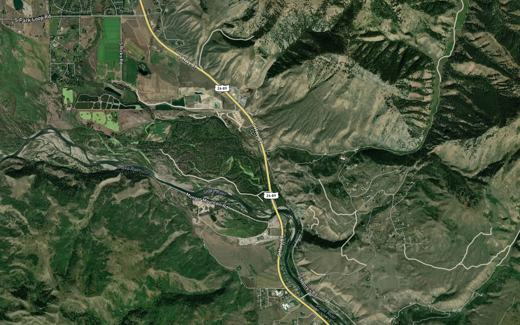 Satellite map of the Game Creek
