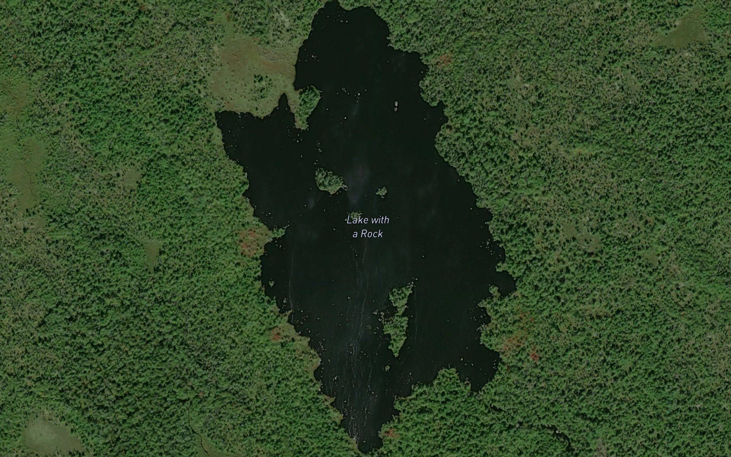 Lake with a Rock