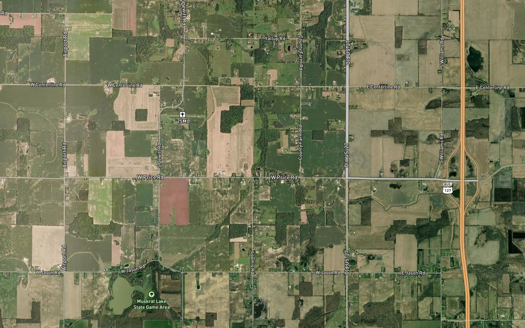 Satellite map of the Holden Drain