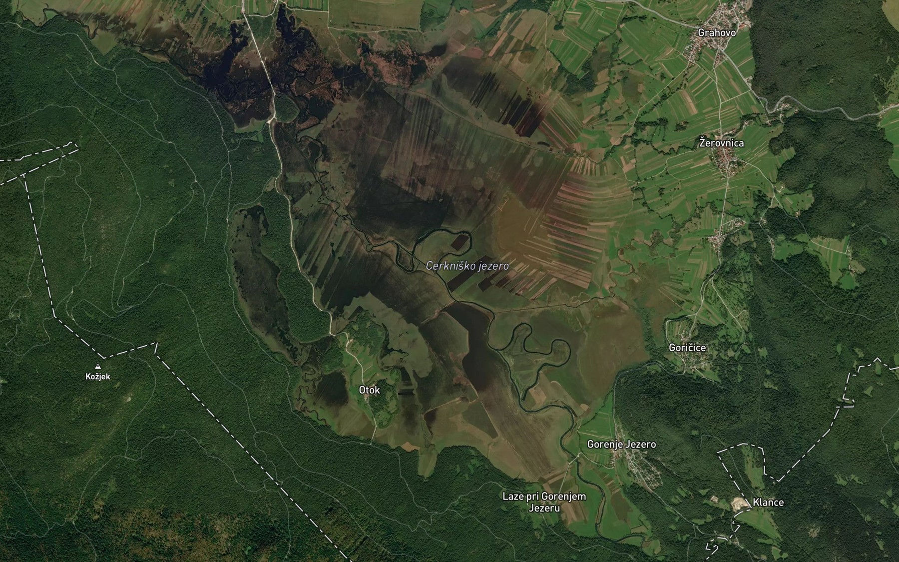 Satellite map of the Cerknisko Jezero