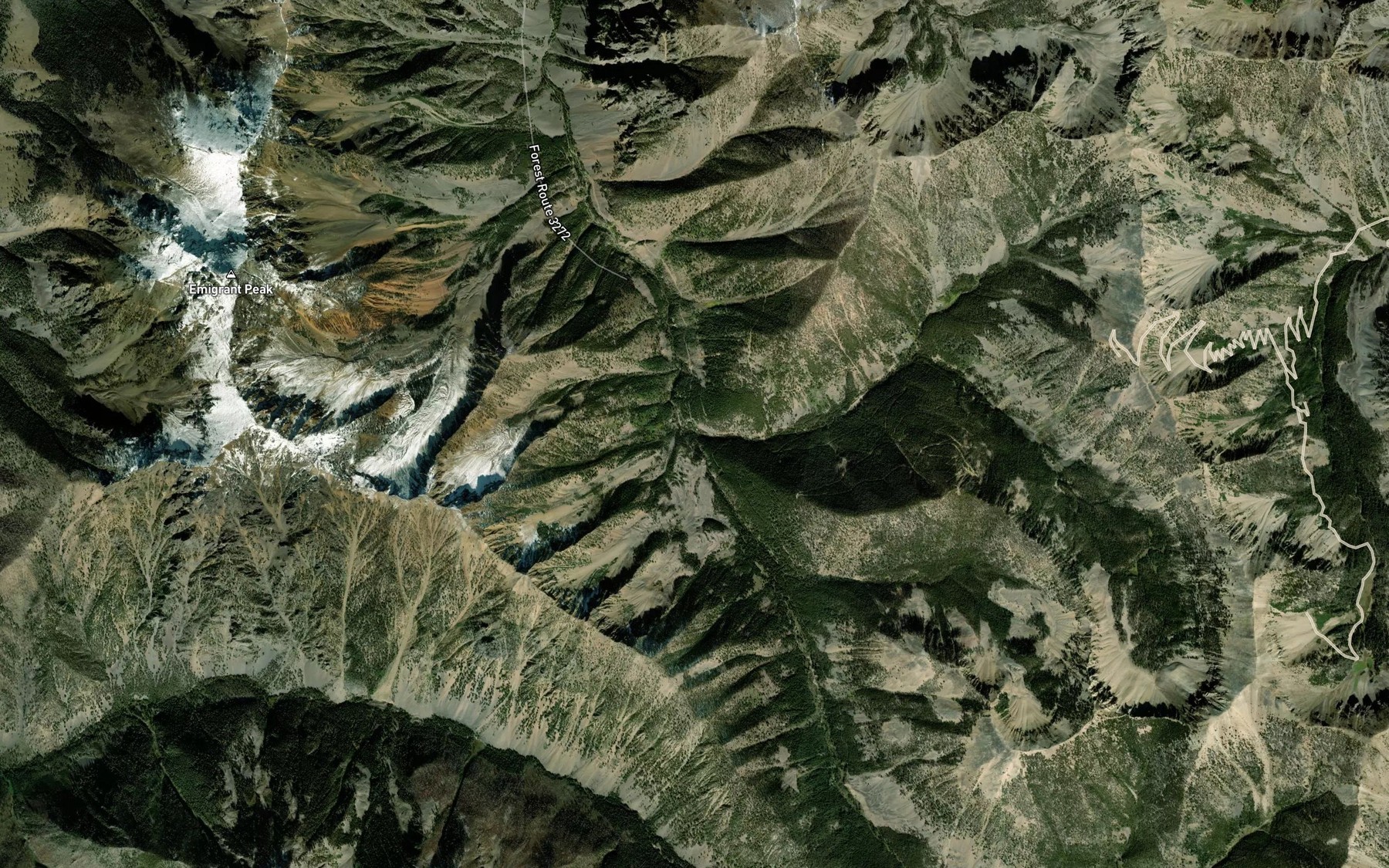 Satellite map of the East Fork Emigrant Creek