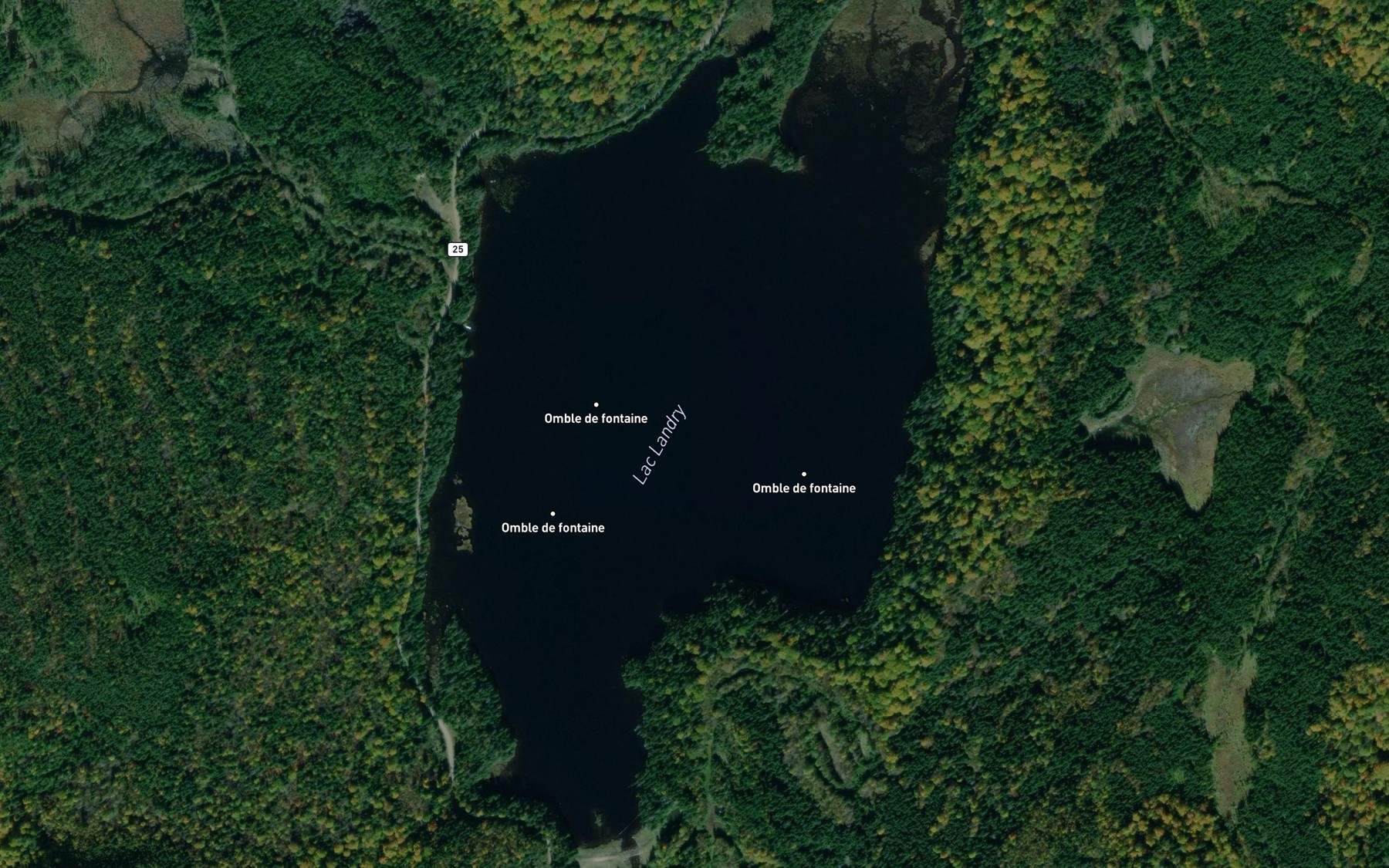 Satellite map of the Lac Landry