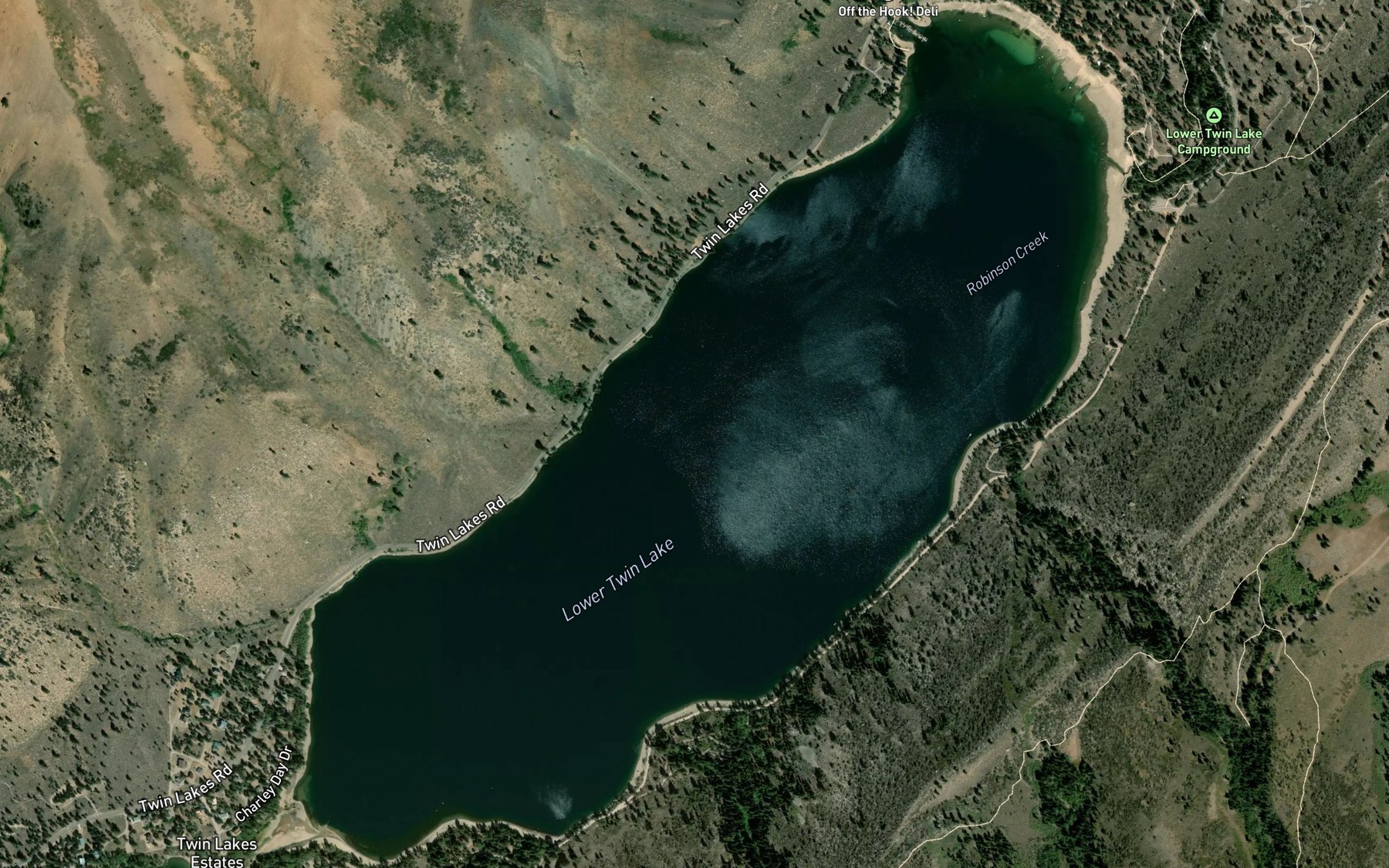 Satellite map of the Tamarack Creek