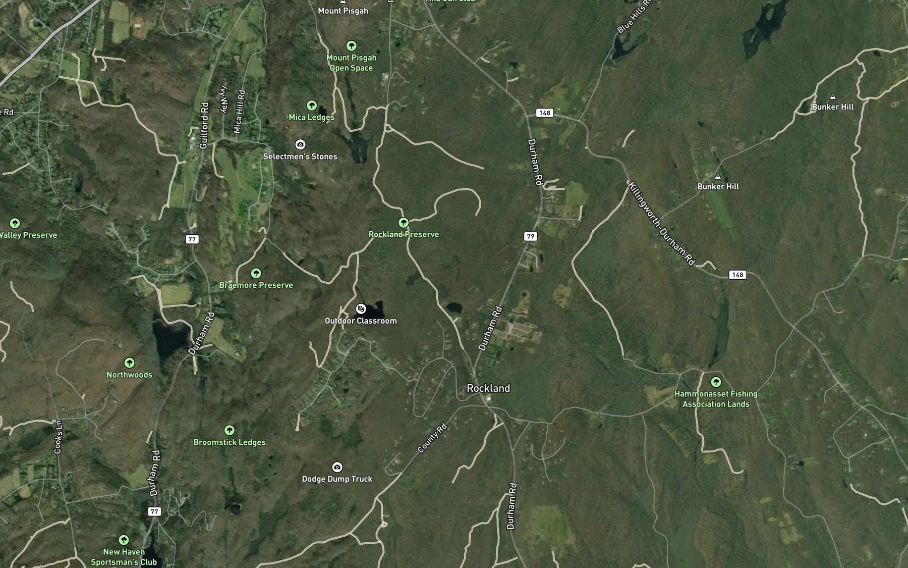 Satellite map of the Stannard Pond