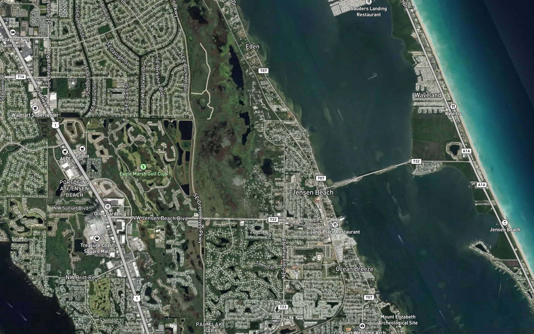 Satellite map of the Henderson Pond
