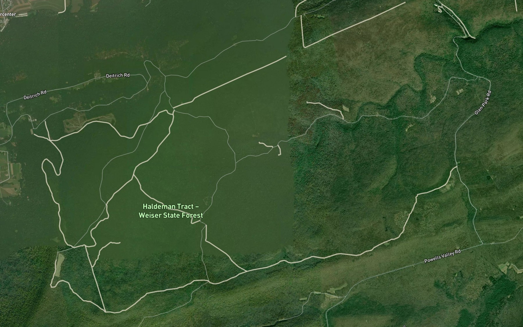 Satellite map of the Wolf Run