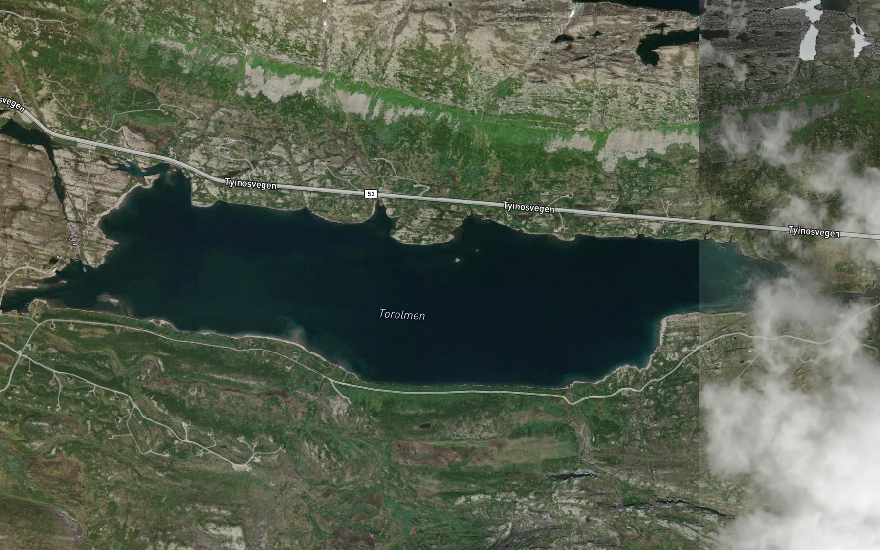 Satellite map of the Torolmen