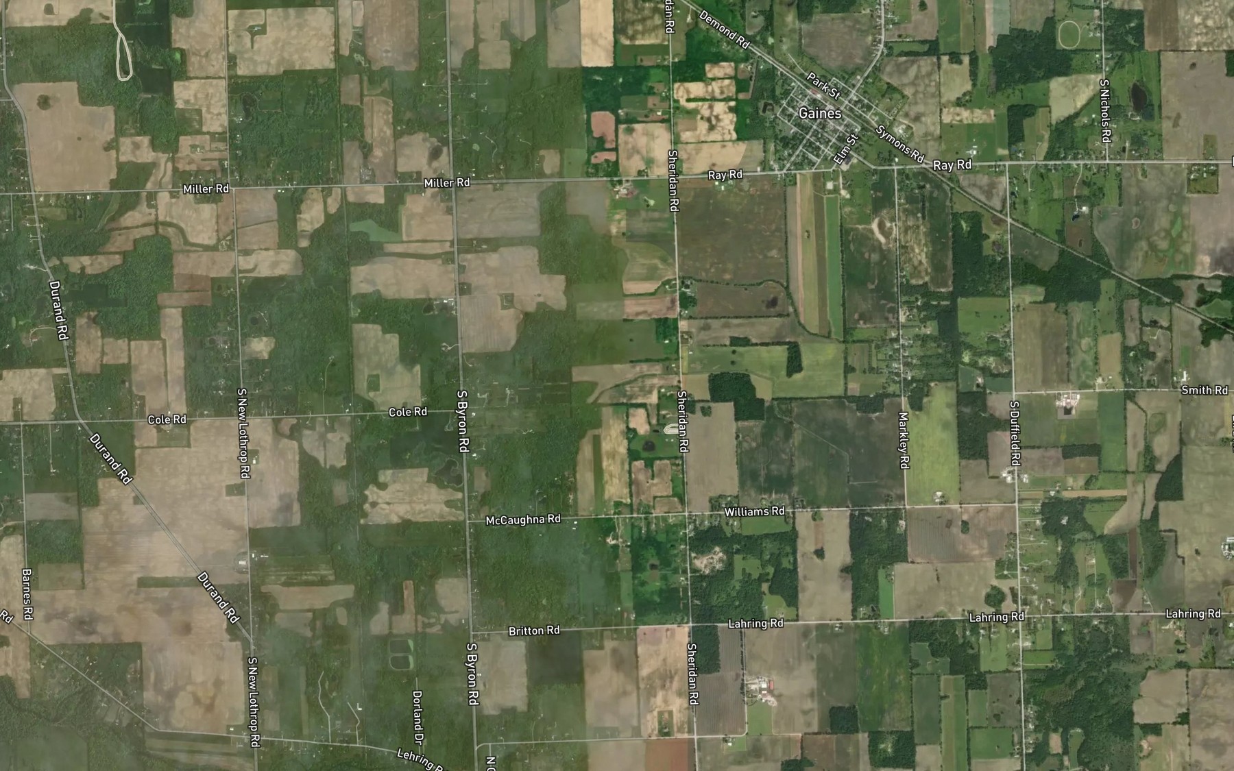 Satellite map of the Bear Swamp Drain