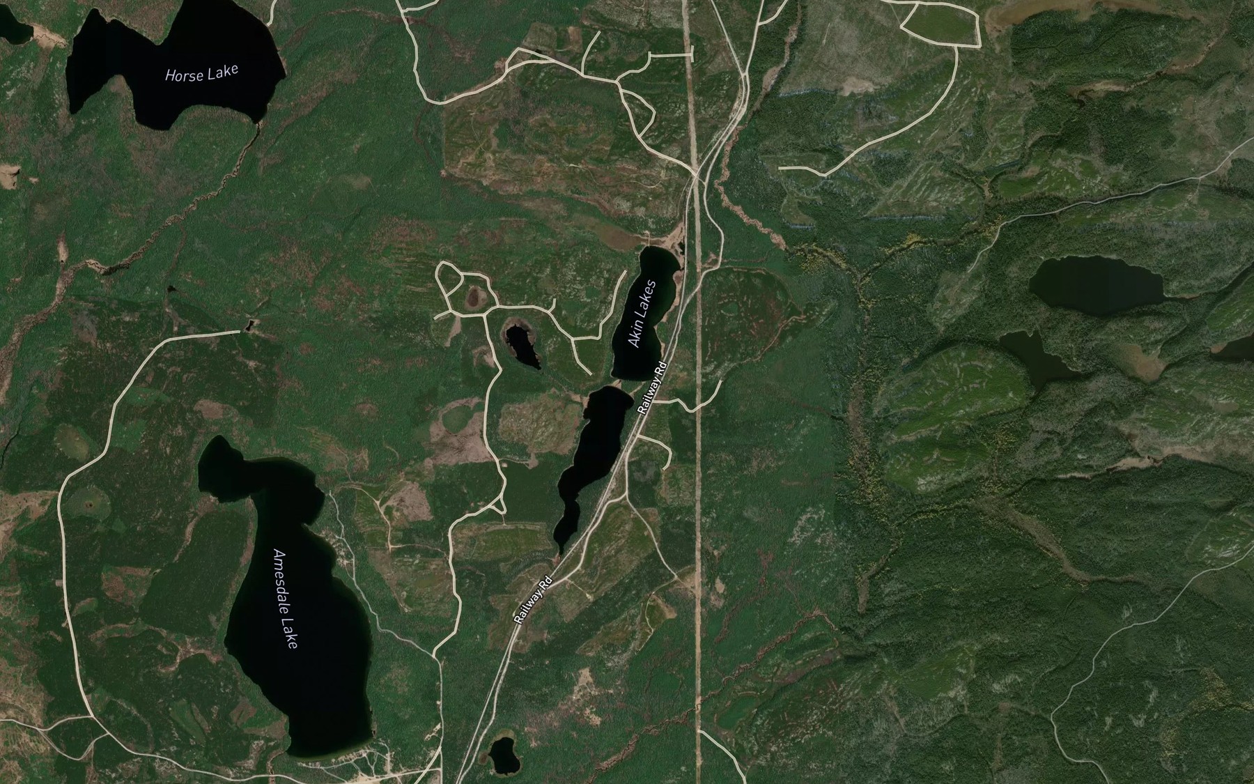Satellite map of the Akin Lakes