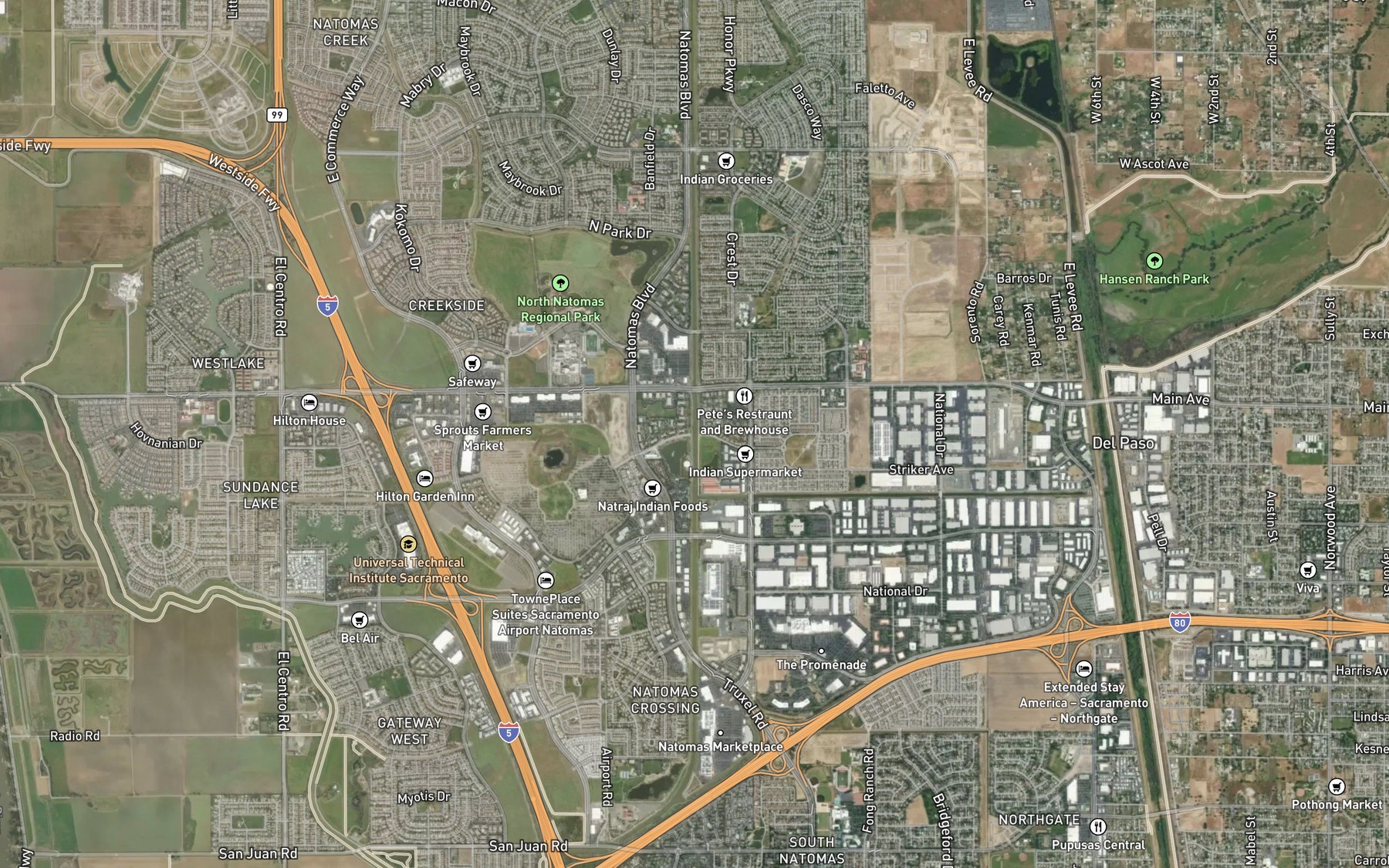 Satellite map of the East Drainage Canal