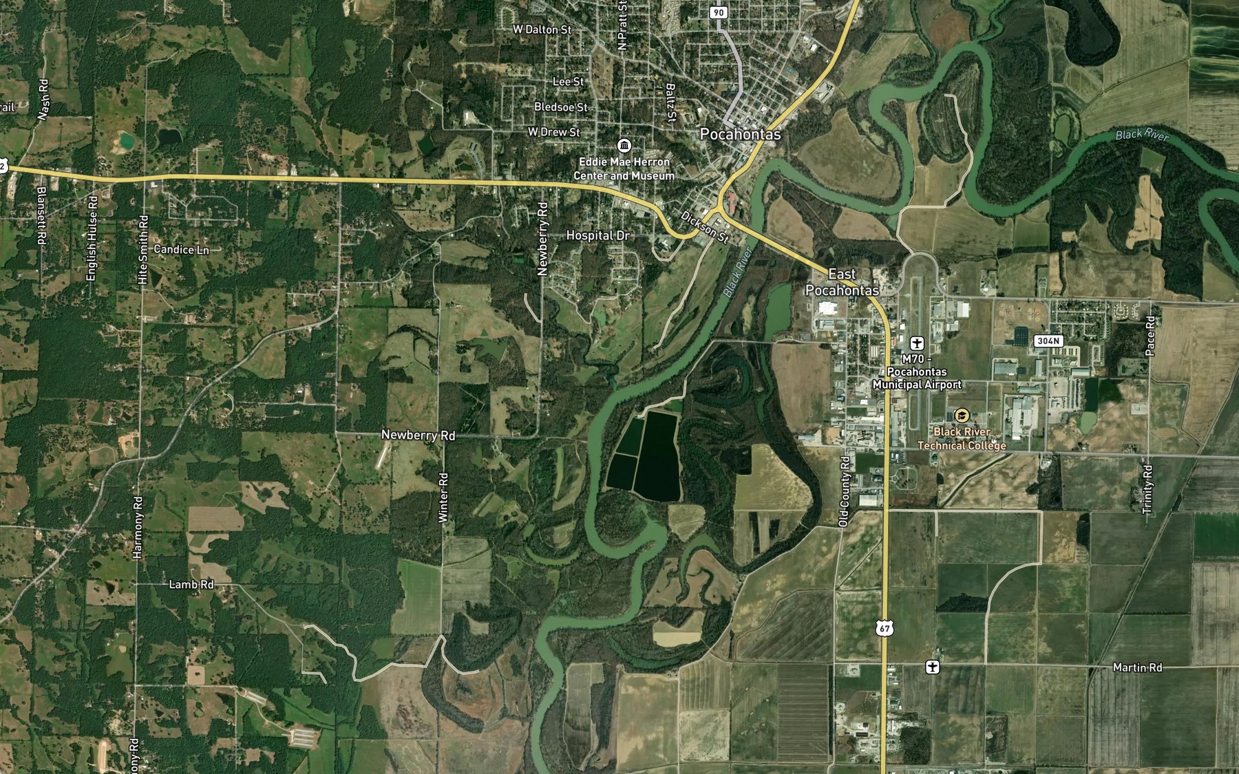 Satellite map of the Mill Creek