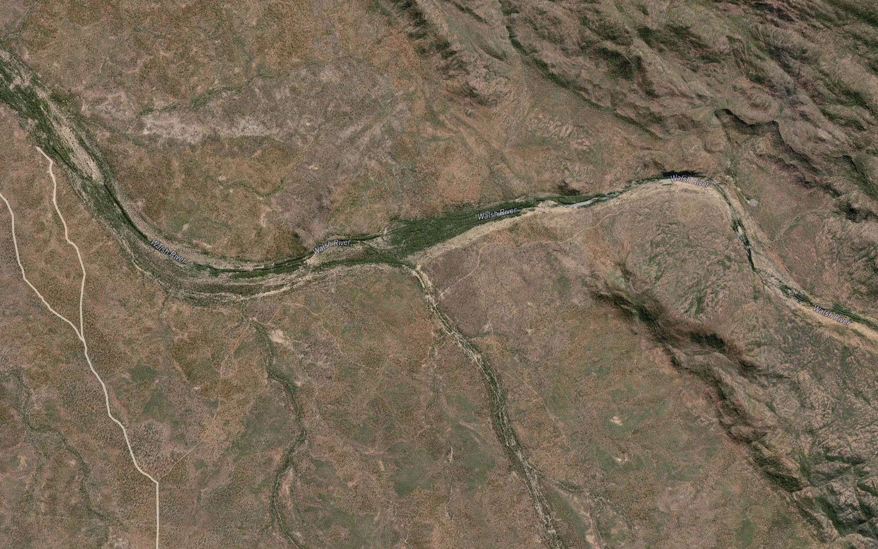 Satellite map of the Crooked Creek