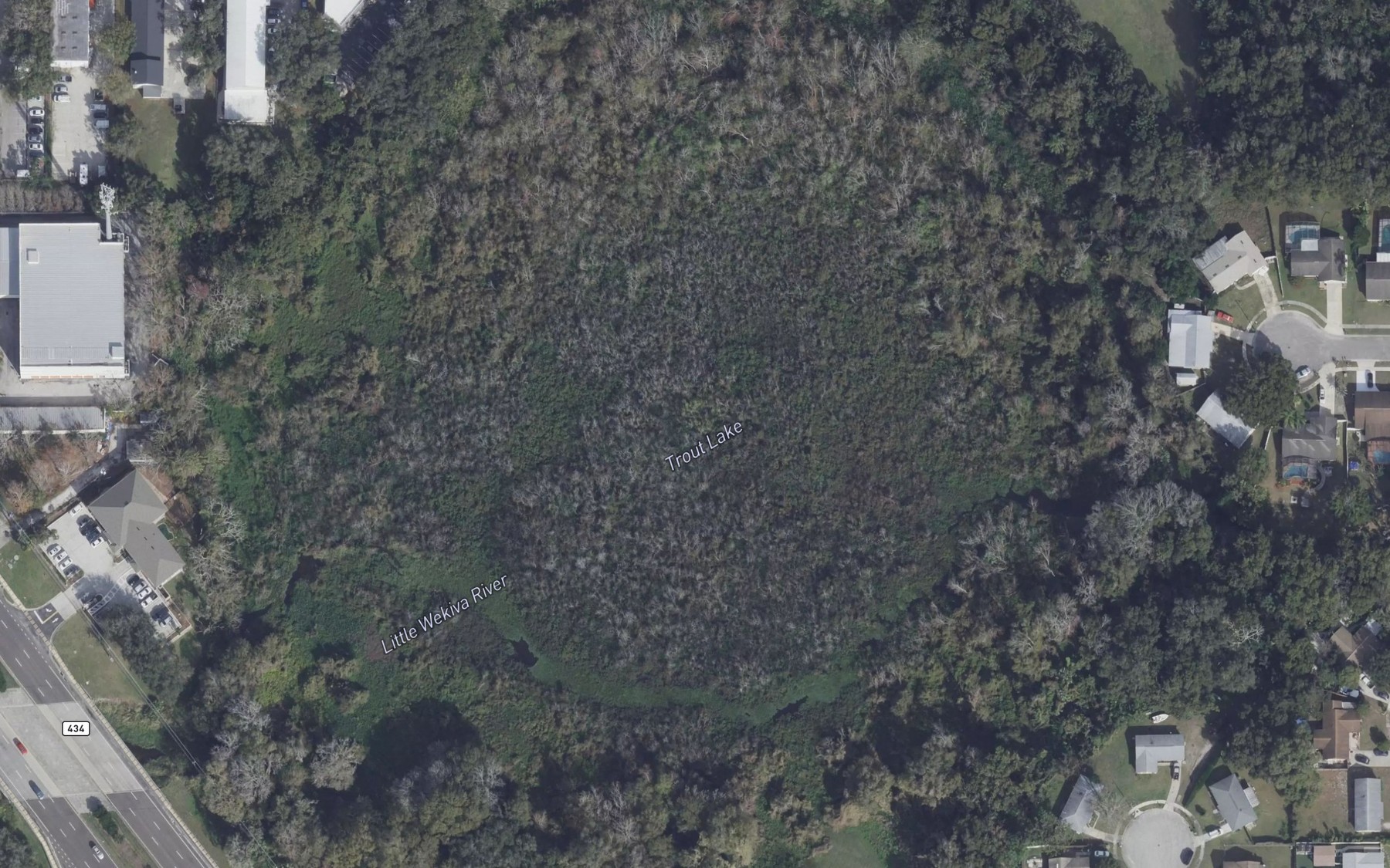 Satellite map of the Trout Lake