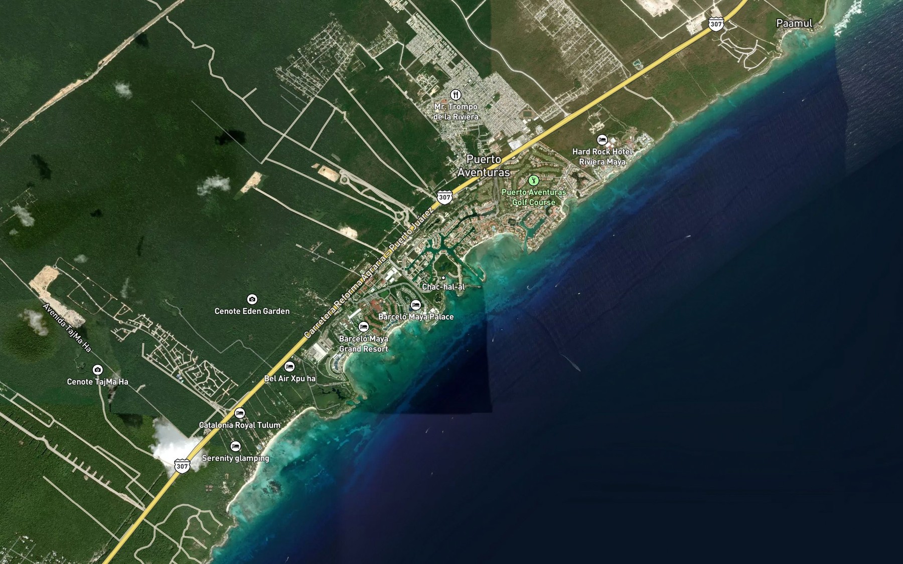 Satellite map of the Caleta Chakalal