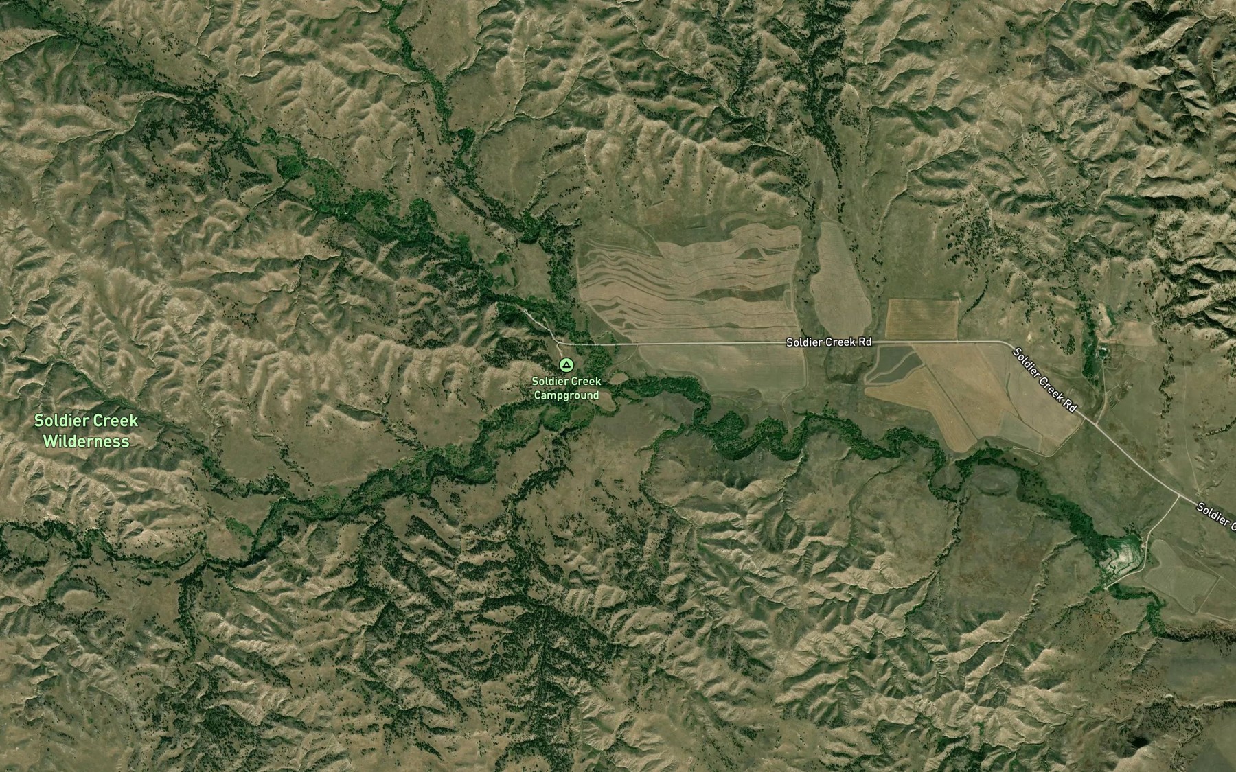 Satellite map of the Middle Fork Soldier Creek