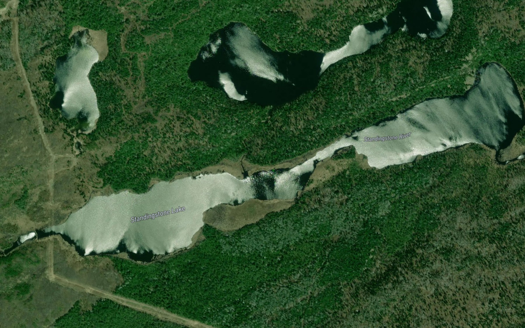 Satellite map of the Standingstone Lake