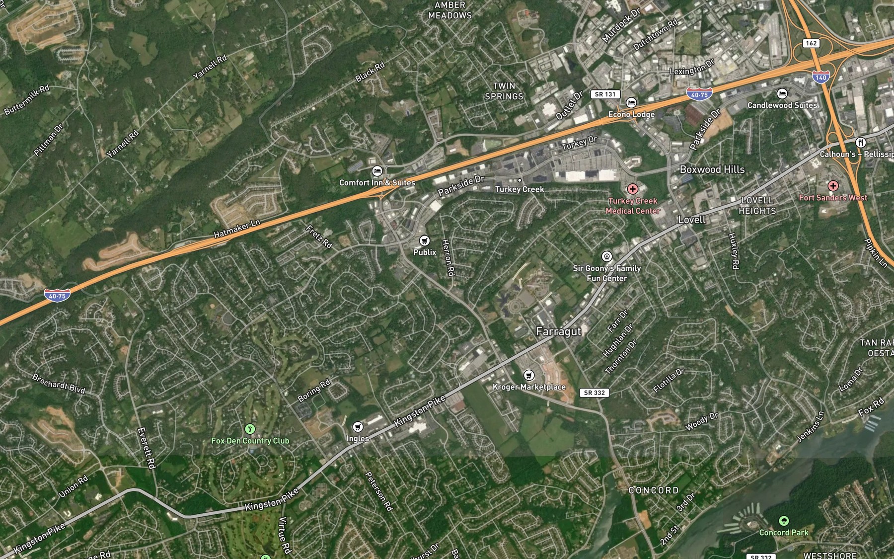 Satellite map of the Herron Spring