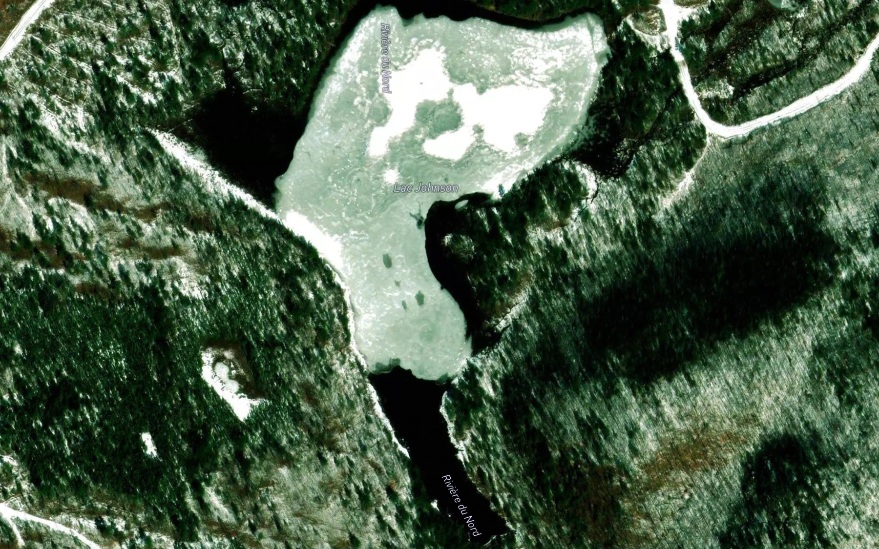 Satellite map of the Lac Johnson
