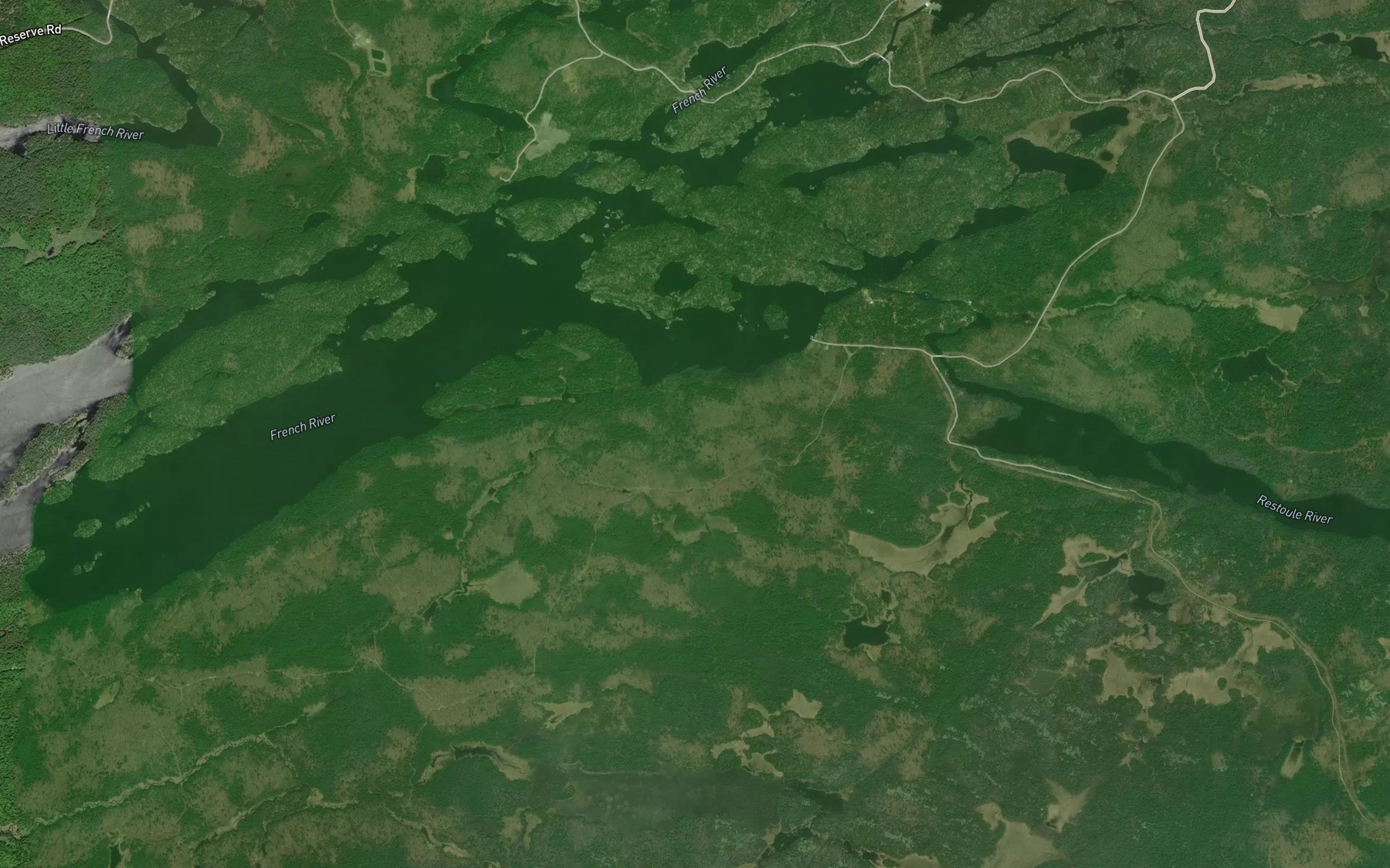Satellite map of the Restoule Bay